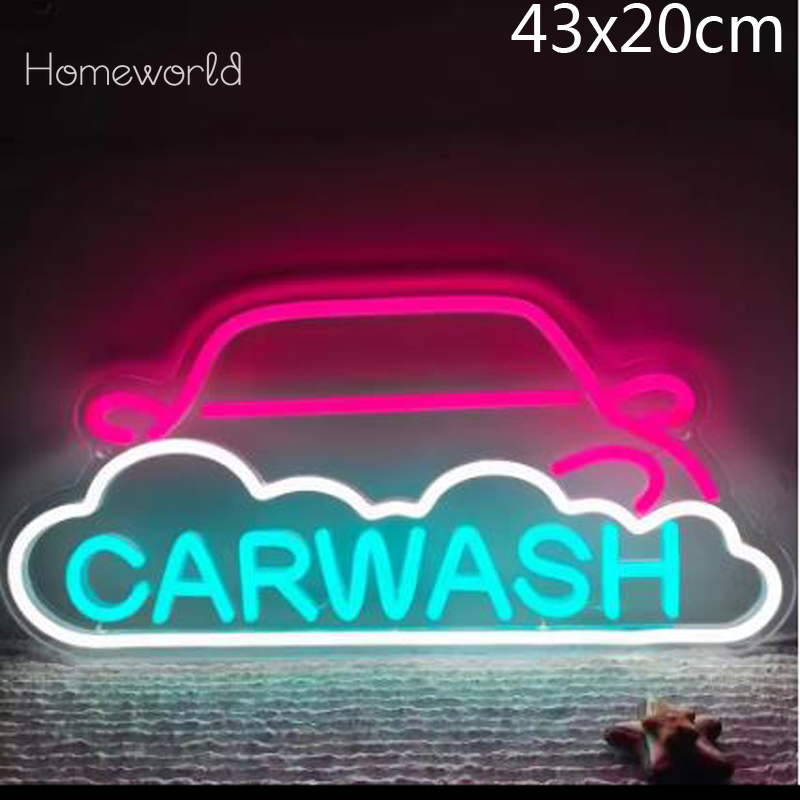 Auto Repair Shop Design - Tanda Lampu Neon LED Cuci Mobil