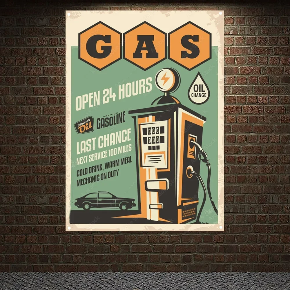 Auto Repair Shop Banners - Stasiun bensin buka 24 jam Vintage