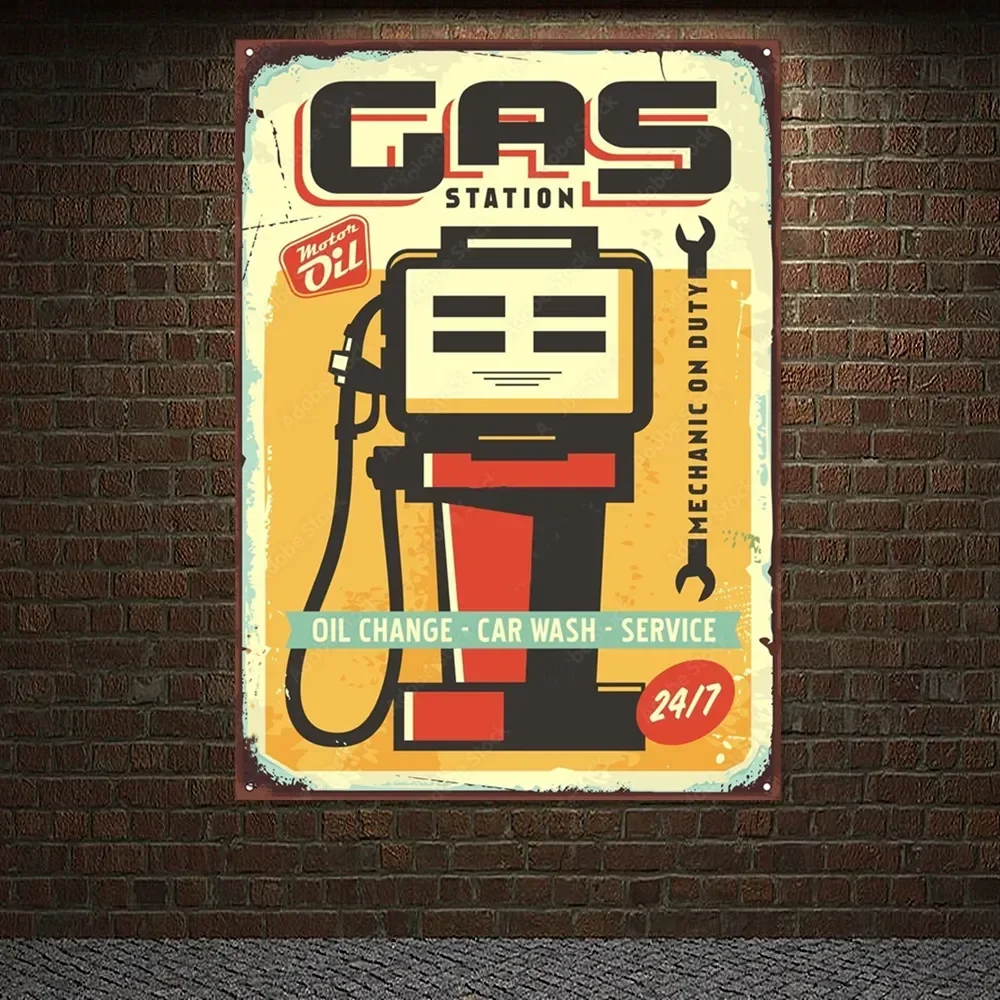 Auto Repair Shop Banners - SPBU Vintage CAR WASH - Poster