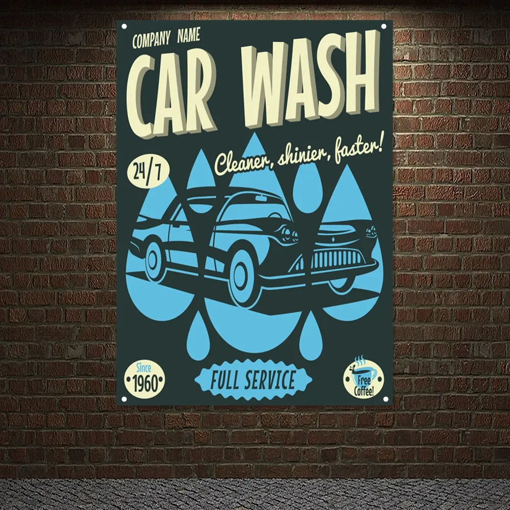 Auto Repair Shop Banners - Vintage cuci mobil layanan penuh &