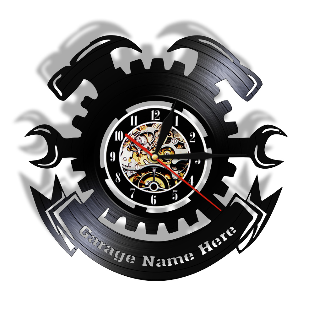 Auto Repair Shop Design - Jam Dinding Tanda Layanan Mobil Desain