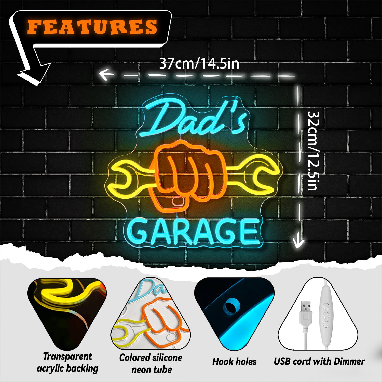 Neon Sign Garasi Ayah untuk De - Auto Repair Shop Design ulasan dan harga