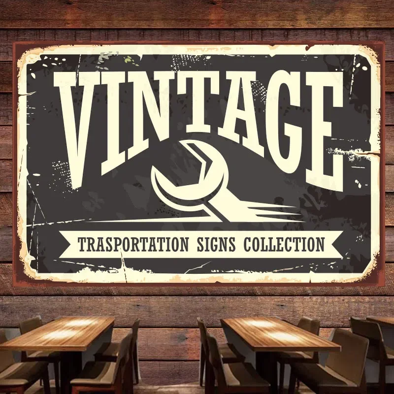 VINTAGE TRASPORTATION SINGS ko - Auto Repair Shop Banners ulasan dan harga