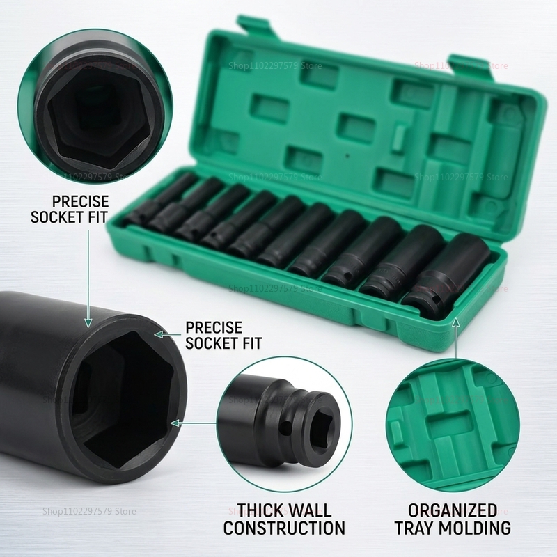 10pcs Set Kunci Soket 8-24mm A - Spark Plug Socket Set ulasan dan harga